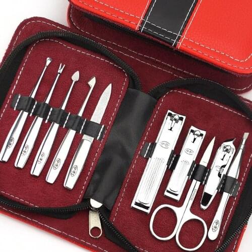 10-in-1 Mans And Womens Stainless steel Toe Acrylic Nail Art Clipper & Trimmer Set Cutter Pedicure Manicure Kit Wholesale