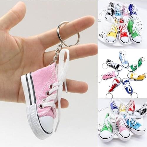 Cute Mini Simulation Canvas Shoes Keyring Keychain For Women Girl Souvenir Gift Women Bag Key Holder Accessories Jewellery
