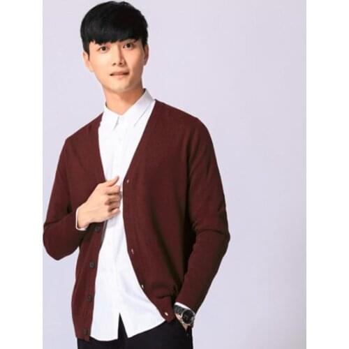 2019 New Men Cardigan Sweaters Casual Sweatercoat Knitwear Male V-Neck Collar Slim Fit Brand Sweater High Quality