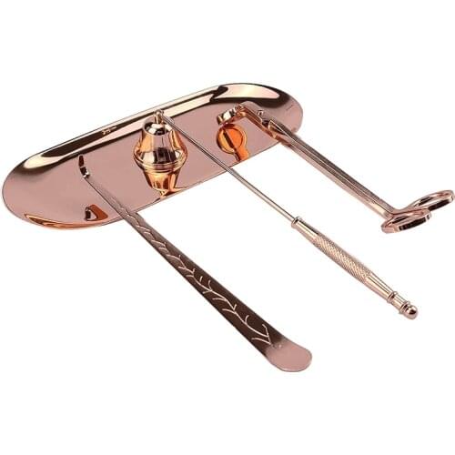 Candle Wick Trimmer Candle Accessory Set, 4-In-1-Candle Wick Dipper, Wick Trimmer, Candle Snuffer and Plate Tray