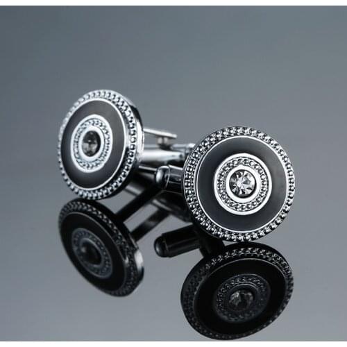 The new design style fashion round crystal Cufflinks groom French Cufflinks button 1 double free shipping