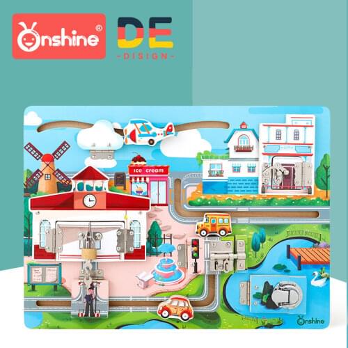 Onshine kids unlocking toy cognitive board baby Montessori early educational Learning Toys for Children Toddlers for gifts
