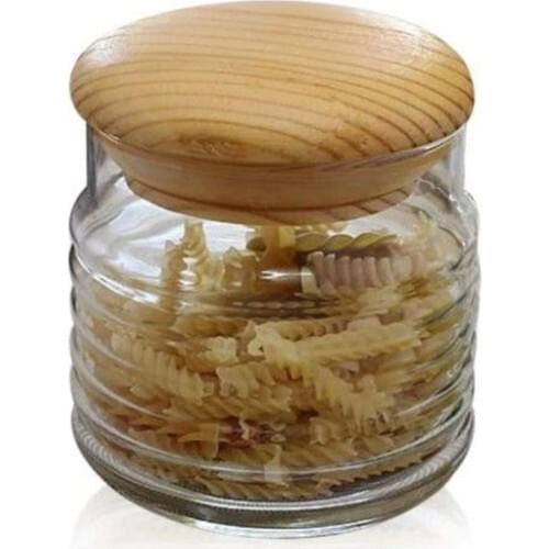 Pasabahce 4'lü Babylon With Wooden Lid Jar 630 Cc