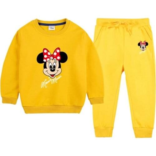 Disney baby girls who dress new 2021 two-piece qiu dong outfit small children brim girls movement