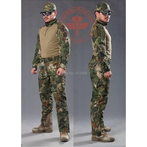 Rattlesnake Pro. BDU combat shirt & tactical pants in kryptek mandrake camouflage hunting clothes