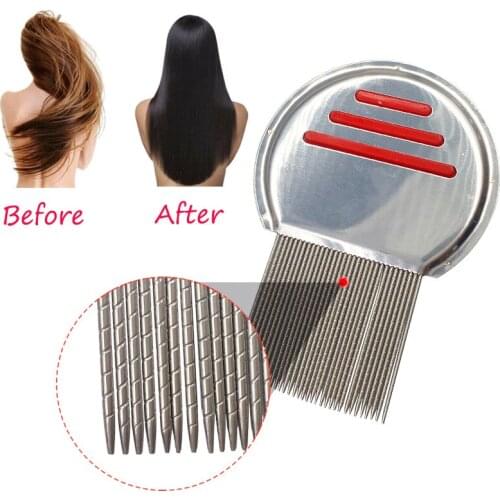 Stainless Steel Terminator Lice Comb Kids Hair Rid Headlice Super Density Teeth Remove Nits Comb Nit Free
