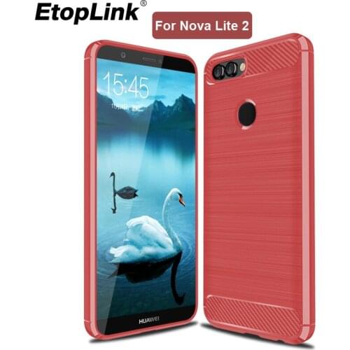 Luxury Shockproof Carbon Fiber Phone Case For Huawei Nova Lite 2 Soft Carbon Fiber Case TPU Anti-fingerpring Phone Case