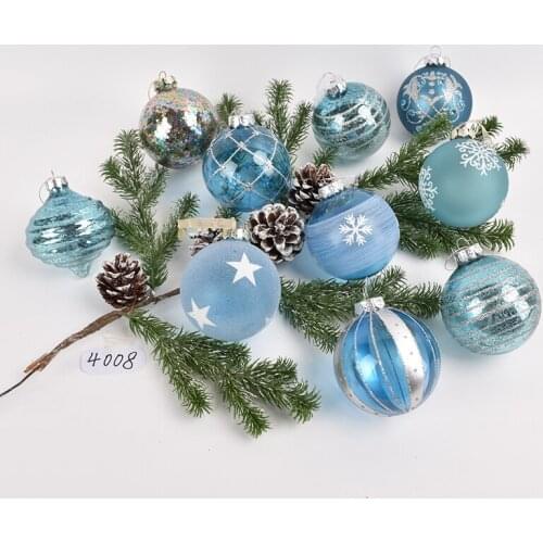Christmas decoration glass painted Christmas ball pendant scene layout dress up hanging ball shopping mall hotel