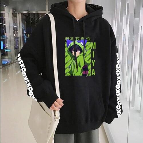 Harajuku Anime SK8 The Infinity MIYA Hoodies Unisex Funny Cartoon Skateboard Manga Pullover Streetwear Winter Warm Sweatshirts