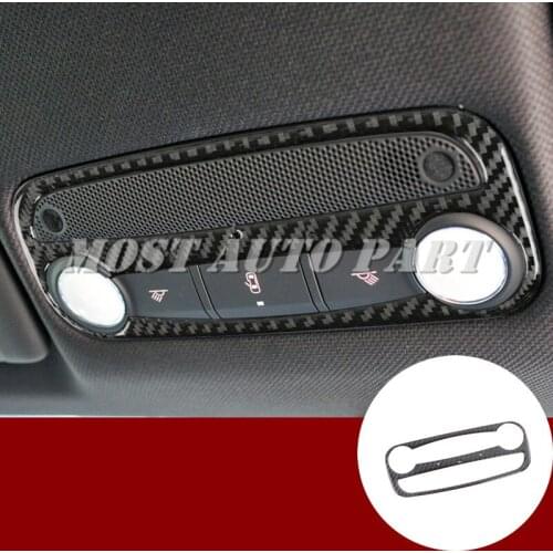 Carbon Fiber Interior Roof Front Reading Light Lamp Cover Trim For Audi TT TTS 2008-2014 1pcs Car Decoration