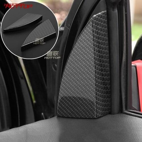 Carbon ABS For Ford Explorer 2016 2017 ABS Chrome Inner Center Pillars A Molding Bezel Decoration Cover Trim 2 Piece