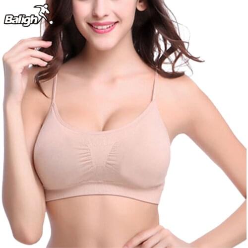 Lady Womens Seamless Padded Wirefree Comfort Bra yoga Thin vest strap yoga sports bra home bra 6 colors