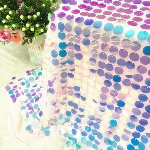 1Y/Lot Multicolour sequin fabric for dance dress wedding decoration Embroidered Mesh African Lace Sequin Fabric