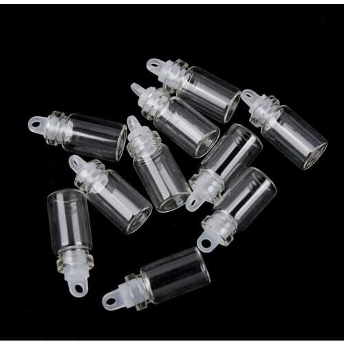 50/100PCS 1ML Mini Small Glass Bottles With Plastic Cap Tiny Vials Jars Containers Message Wedding Christmas Wish Jewelry Favors