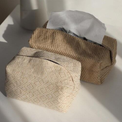60% Hot Sales!!! Tissue Case Japanese-Style Decorative Fabric Table Tissue Boxes for Car