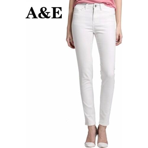 Alice & Elmer Skinny Jeans Woman Jeans For Girls Jeans Women High Waist Stretch Jeans Female Pants Shortened White