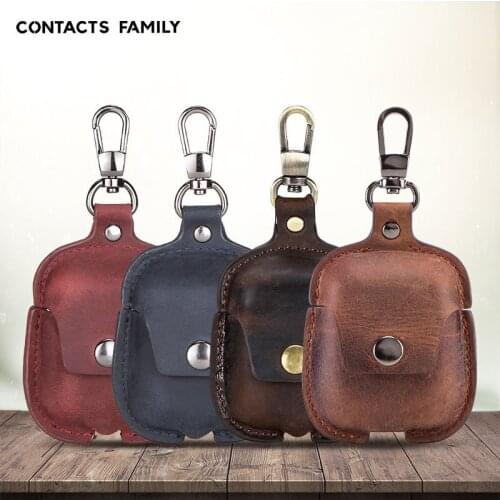 Suitable for Apple Airpods First Generation Second Generation Protective Cover Leather Keychain Portable Earphone Cover Drop