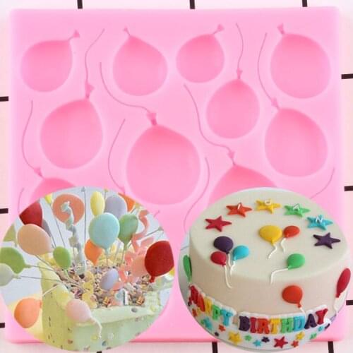Birthday Balloons Cake Silicone Molds Baby Birthday Cake Decorating Tools Cupcake Baking Fondant Mould Chocolate Gumpaste Mold