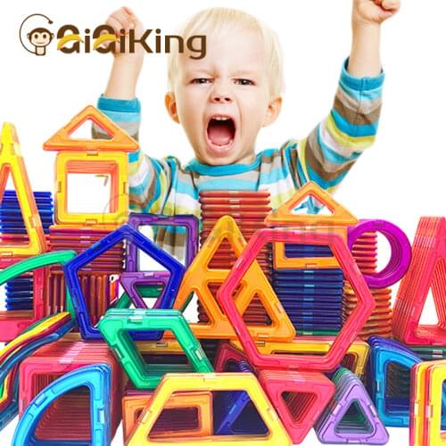 300Pcs Designer Magnetic Blocks Big Size DIY Magnet Toys Pulling Magnetic Building Blocks Assembled Toys For Children Gifts