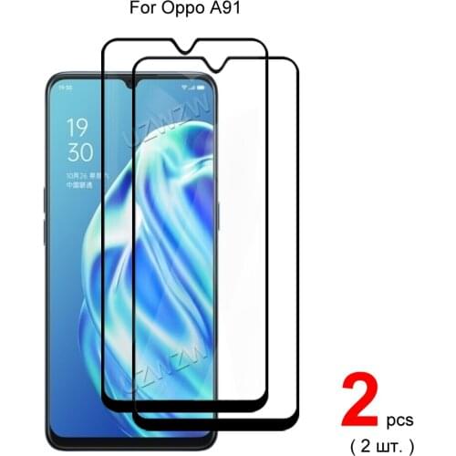 For Oppo A91 Full Coverage Tempered Glass Phone Screen Protector Protective Guard Film 2.5D 9H Hardness