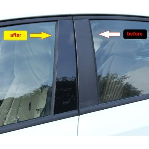 For vw bora 2009-2012 2013-2015 2016-2018 Window trim column Decoration Black mirror sticker