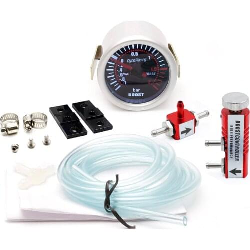 Dynoracing 2"52mm Car Smoke Len Boost Gauge -1-2 Bar With Adjustable Auto Turbo Boost Controller Kit 1-30 PSI IN-CABIN