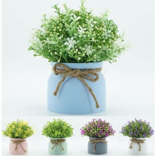 Artificial Flower Bonsai Nice-looking Beautiful Decorative Fake Vivid Flower Simulation Potted Plant Decor for Home