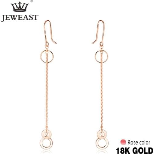 JYM 18K Pure Gold Earring Real AU 750 Solid Gold Earrings Nice Elegant Tassel Upscale Trendy Classic Jewelry Hot Sell New 2020