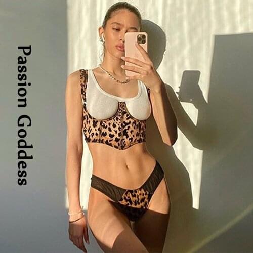 Summer Sexy Women Leopard Print Corset Bustiers Rings Strap Crown Girdle Slimming Waist Underbust Corset Tops Curve Shaperwear