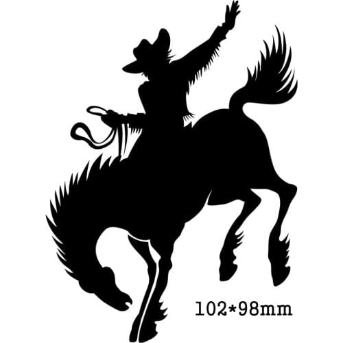 Metal Cutting Dies Men Riding Horse Craft Die Cuts Stencil For Diy Scrapbooking Paper Cards Embossing Knife Blade Die