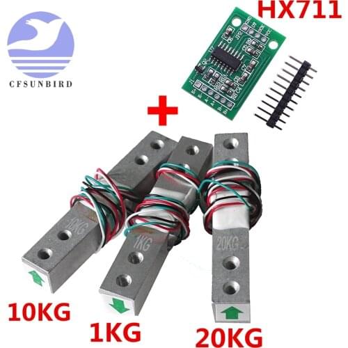 Load Cell 1KG 5KG 10KG 20KG HX711 AD Module Weight Sensor Electronic Scale Aluminum Alloy Weighing Pressure Sensor