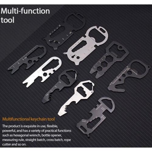 EDC Set Stainless Steel Mini Multifunctional Screwdriver Key Shape Slotted Screwdrivers wrench Keychain Pocket Repair Tool