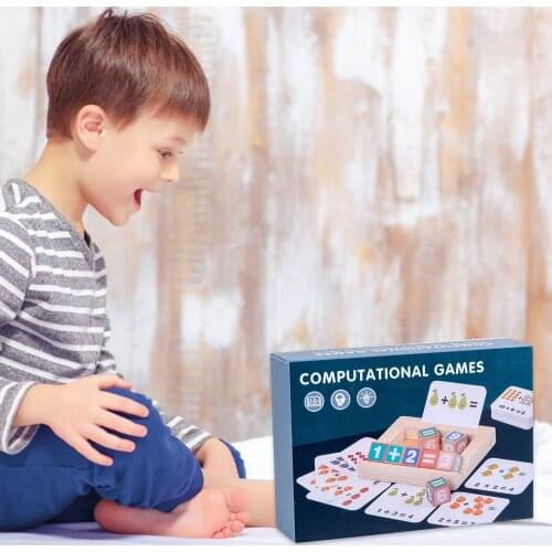 New Wooden Educational Number Math Calculate Game Toy Kids Mathematics Learning Puzzle Box Desktop Educational Counting Toy Gift
