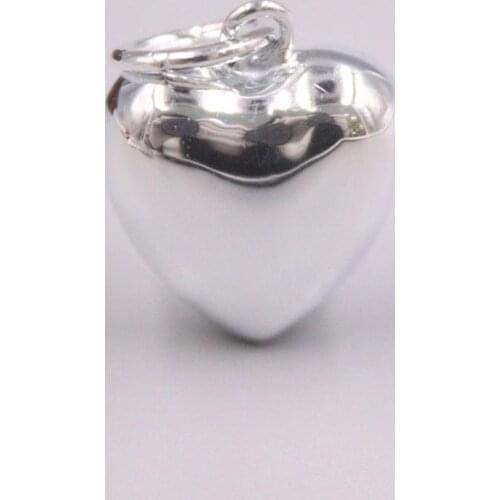 New Pure 925 Sterling Silver Pendant 28x19x10mm Small Loving Heart Charm