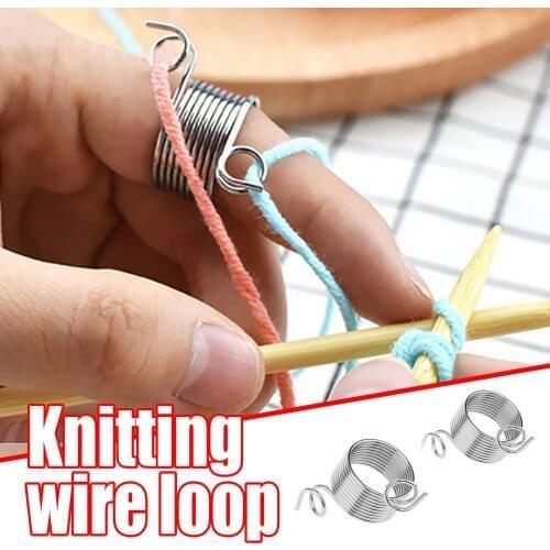 Finger Knitting Loop Guide Ring Yarn Needle Crochet Accessory Hook Fingering Guiding Wool Thread Winder Knitting Needle Thimble