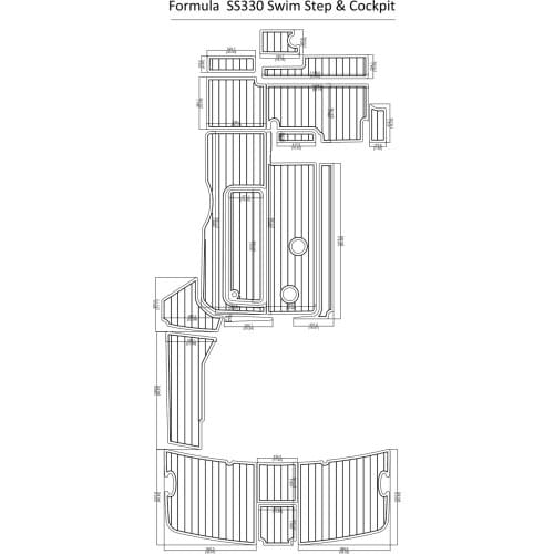 Formula SS330 Swim Step & Cockpit Pad Boat EVA Teak Decking 1/4" 6mm