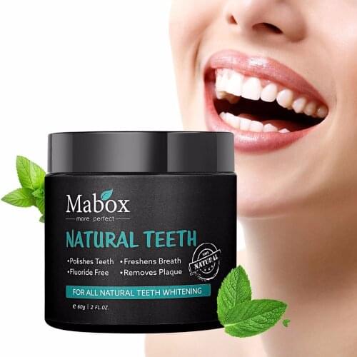 Mabox teeth whitening powder is fluoride free,polishes teeth,freshens breath,removes plaque, can give you confidence