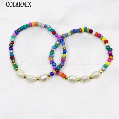 10 Pieces Handmade Coloful beade Bracelet Round Beaded bangle bracelet accessories bracelets for women jewelry 9912