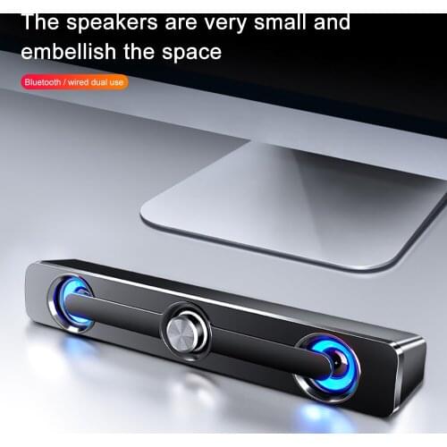SAMTIAN Speaker Bluetooth 5.0 Bluetooth Speakers Computer Speakers Stereo Sound Bar Surround Sound Box For Laptop PC TV