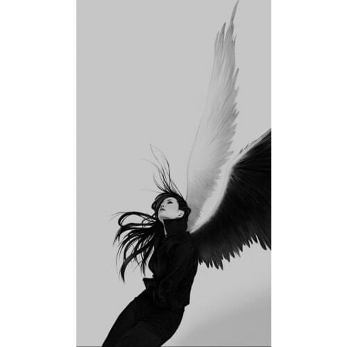 White Angel Wings Art Film Print Silk Poster Home Wall Decor 24x36inch