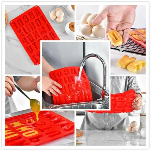 Silicone Large Alphabet Ice Chocolate Letter Mould Stencil Cake Jelly Cupcake Baking Mold