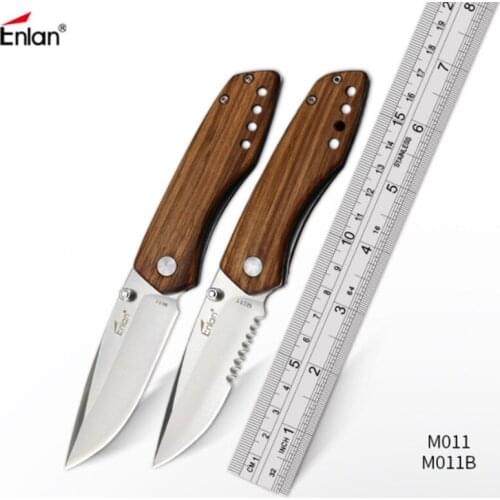 Enlan M011 8Cr13MoV G10 or Wood Handle Folding knife Survival Camping tool Hunting Pocket Knife tactical edc outdoor tool