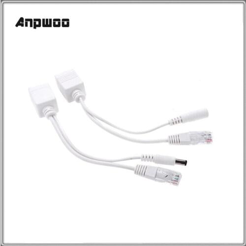 Anpwoo POE Splitter For 2MP 5MP HD IP Camera POE Adapter Cable Tap Power Supply Module 12-48V Separator Combiner Male and Female