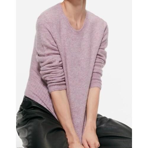 Long Sleeves Sweater 2021 Autumn Womens Wear New Fashion Fashionable Neck Soft Feel Foundation Alpaca Knitted Sweater