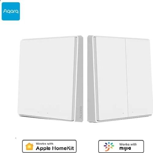 2Pcs Aqara Smart Wireless Wall Switch D1 Light Remote Control Zigbee WiFi Key Single Double Button For Mi Home Apple Homekit