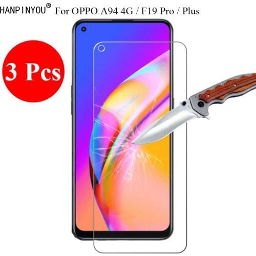 3 Pcs/Lot 9H 2.5D Tempered Glass Screen Protector For OPPO A94 4G / F19 Pro / Plus 6.43" Protective Film + Clean Tools