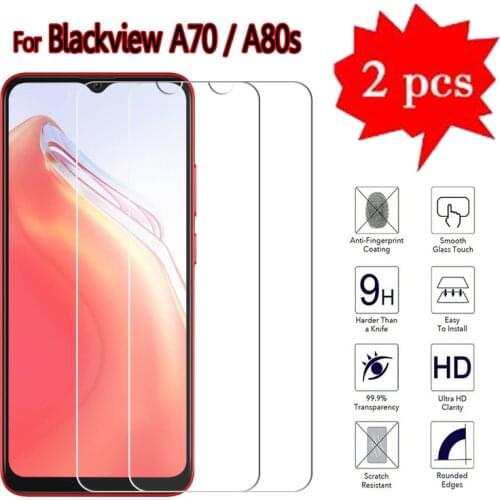 2-1Pcs Protective Film Glass For Blackview A70 A80s Tempered Glass For Blackview A 70 80s 9H 2.5D Front Screen Protector Cover