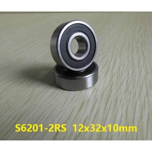 10pcs ABEC-5 S6201RS S6201-2RS S6201 2RS 12*32*10mm Stainless Steel ball bearing Deep Groove Ball bearing 12x32x10mm 6201