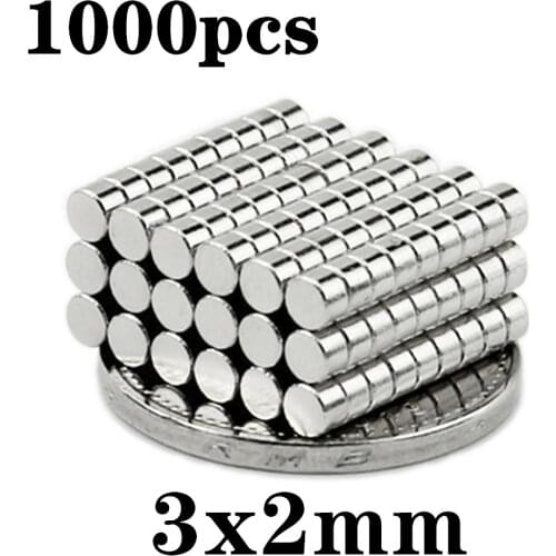 1000pcs Rare Earth Magnets Diameter (specificati number:3 2 ) Small Round Magnets Fridge Permanent Neodymium Magnets