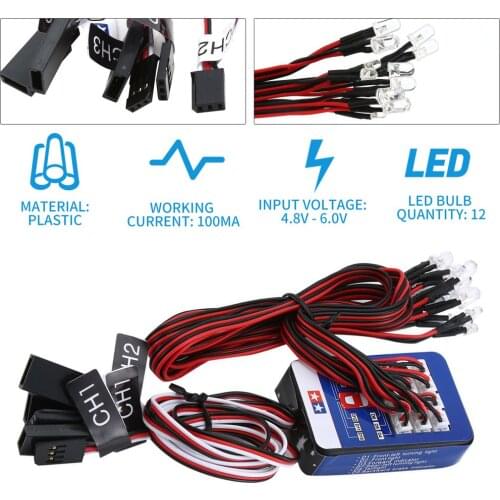 12 LED Lighting Kit Steering Brake Simulation Flash Light For 1/10 RC Car For Yokomo For Tamiya Exquisitely Designed Drop Ship